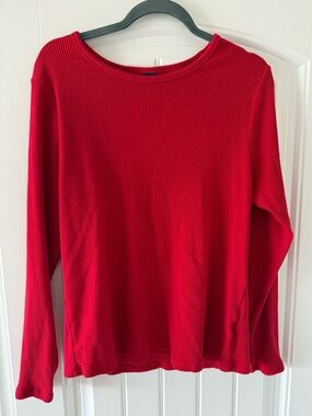Old Navy Ribbed Red Crewneck Top